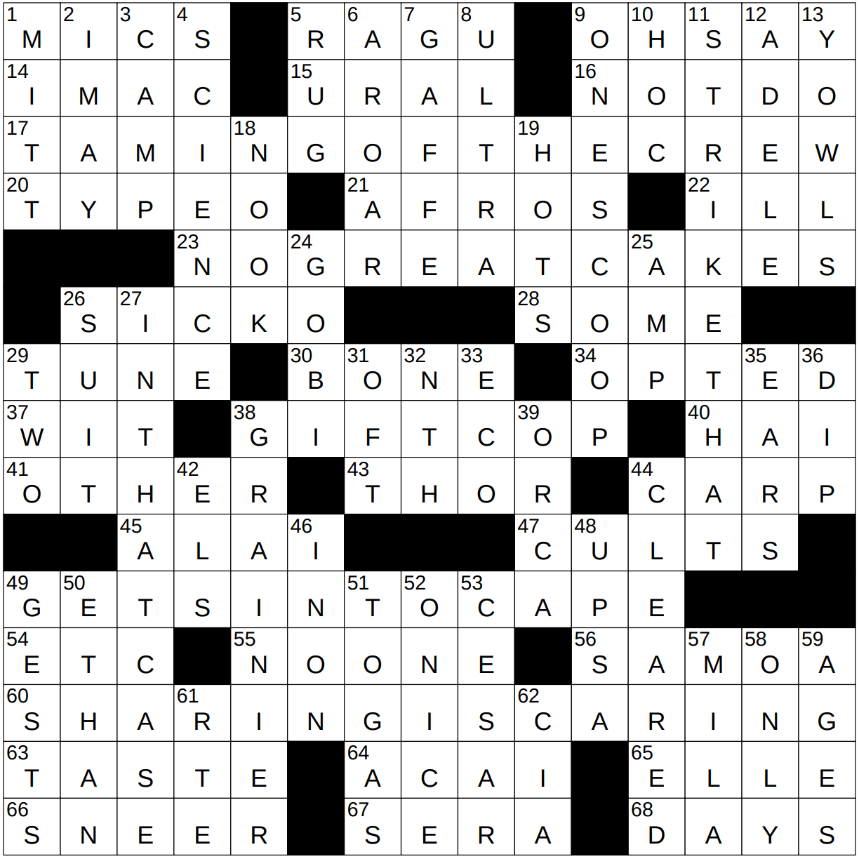 0110 24 NY Times Crossword 10 Jan 24 Wednesday NYXCrossword