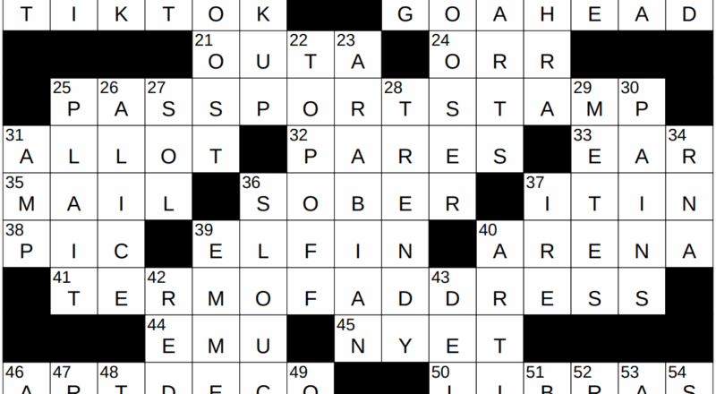 0116 23 NY Times Crossword 16 Jan 23 Monday NYXCrossword