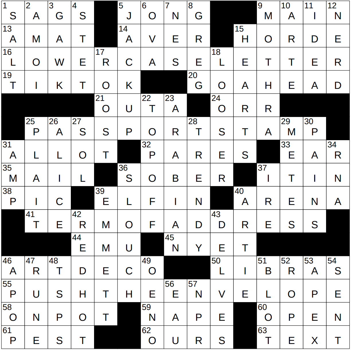 0116 23 NY Times Crossword 16 Jan 23 Monday NYXCrossword