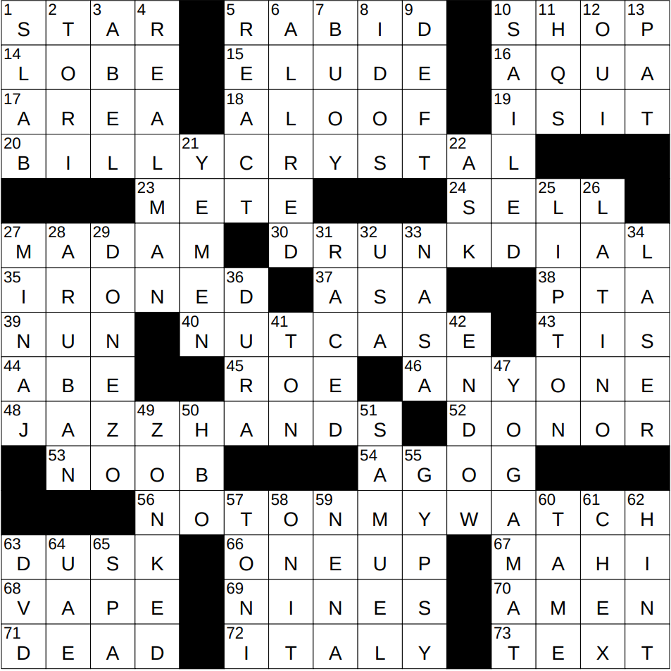 0225 25 NY Times Crossword 25 Feb 25 Tuesday NYXCrossword