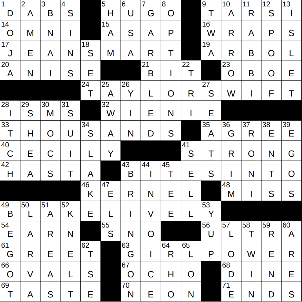 0317 25 NY Times Crossword 17 Mar 25 Monday NYXCrossword