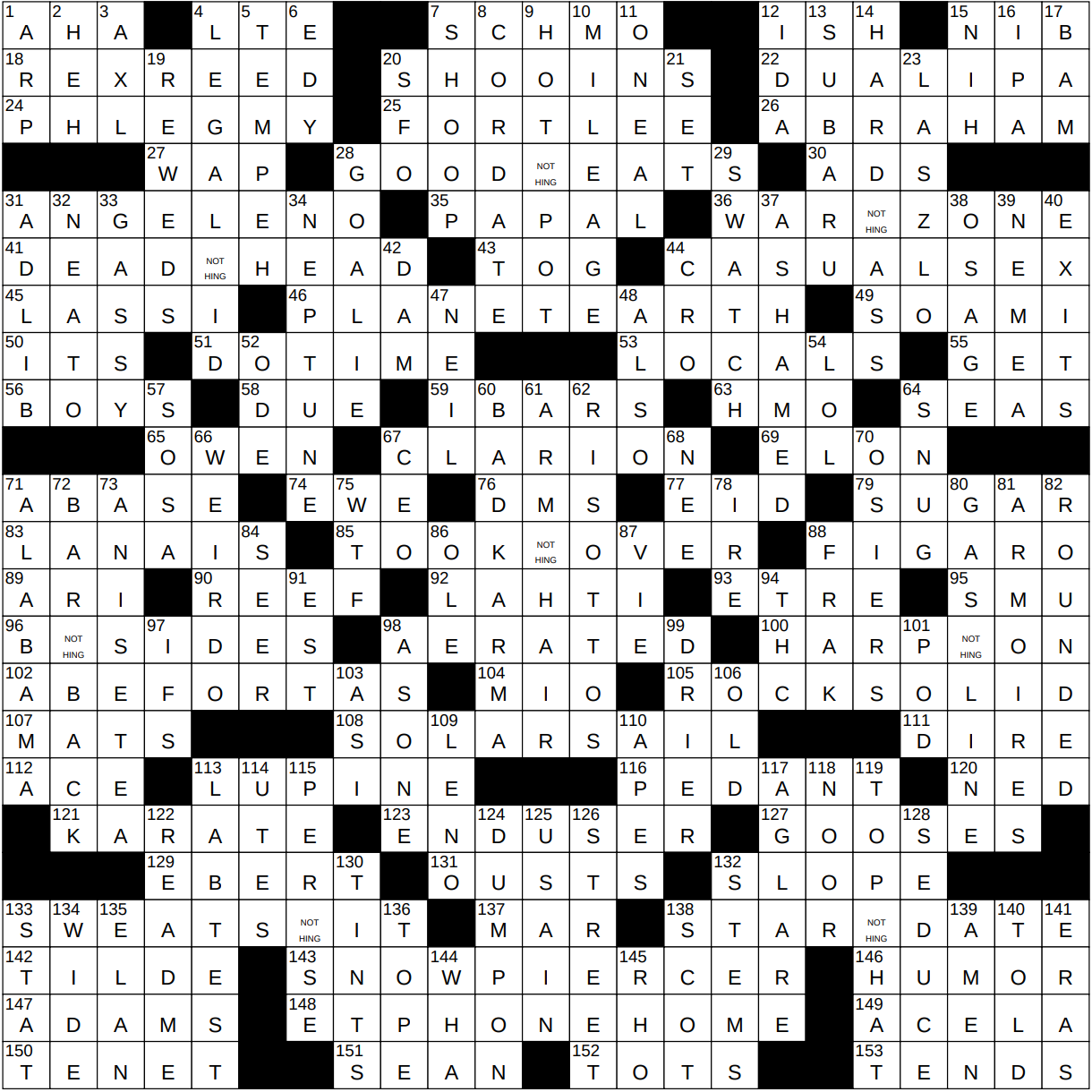 0501 22 NY Times Crossword 1 May 22 Sunday NYXCrossword