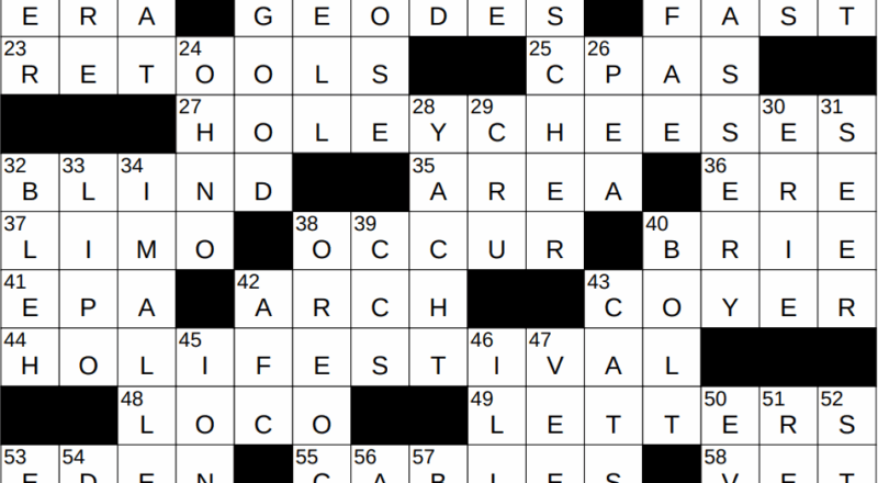 0527 25 NY Times Crossword 27 May 25 Tuesday NYXCrossword