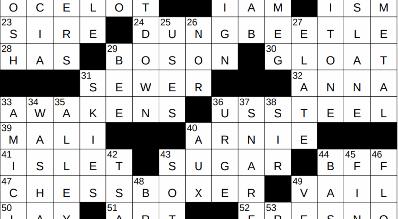 0531 25 NY Times Crossword 31 May 25 Saturday NYXCrossword