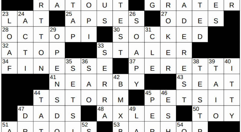 0619 25 NY Times Crossword 19 Jun 25 Thursday NYXCrossword