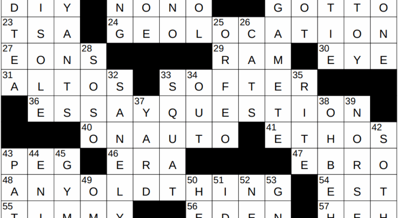 0822 24 NY Times Crossword 22 Aug 24 Thursday NYXCrossword