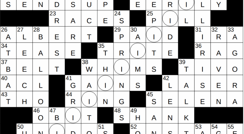 0911 23 NY Times Crossword 11 Sep 23 Monday NYXCrossword