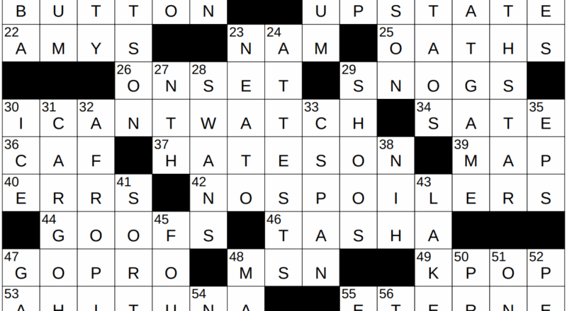 1202 22 NY Times Crossword 2 Dec 22 Friday NYXCrossword