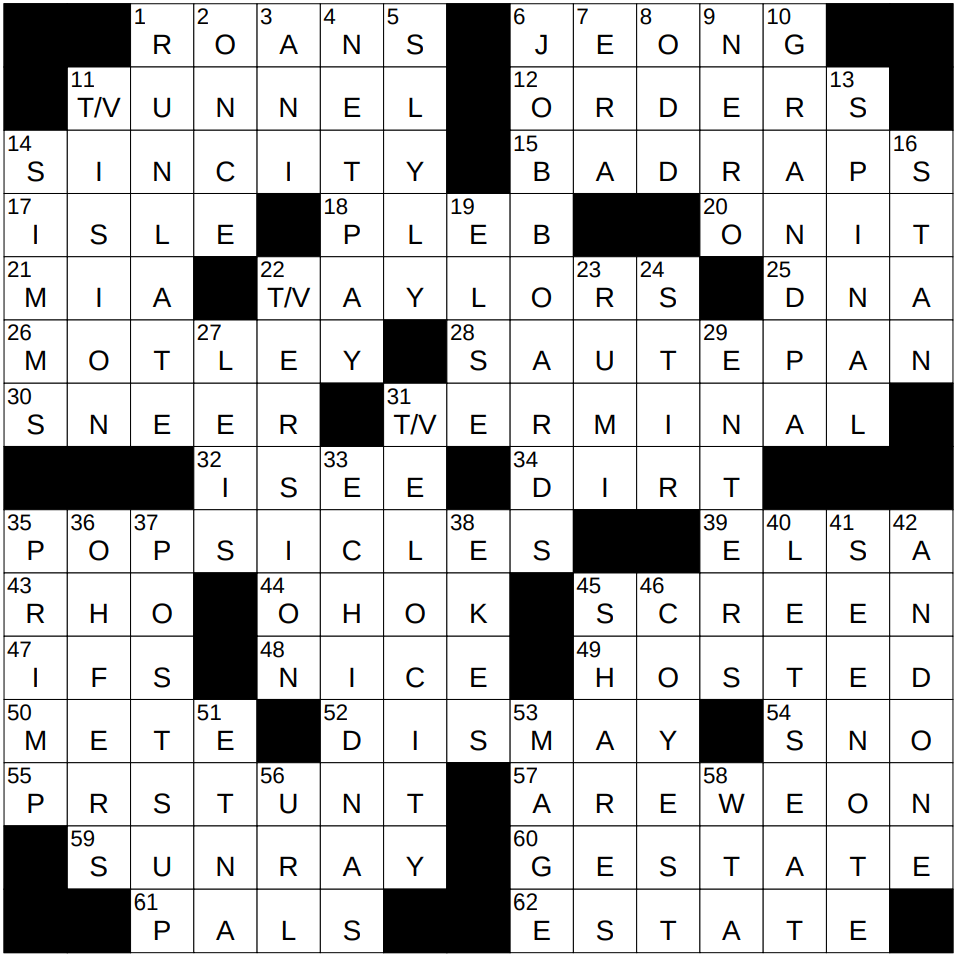 1219 24 NY Times Crossword 19 Dec 24 Thursday NYXCrossword