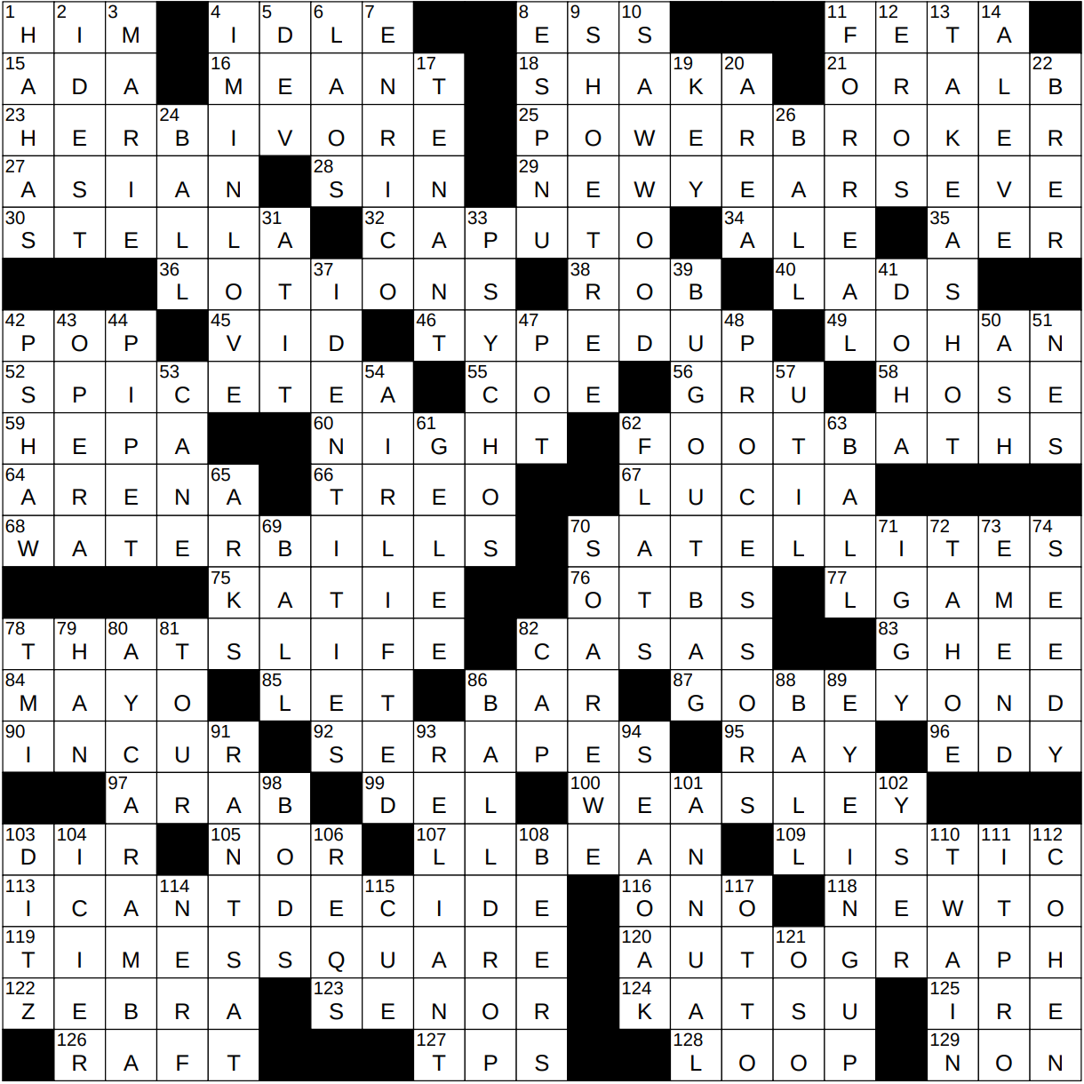 1231 23 NY Times Crossword 31 Dec 23 Sunday NYXCrossword