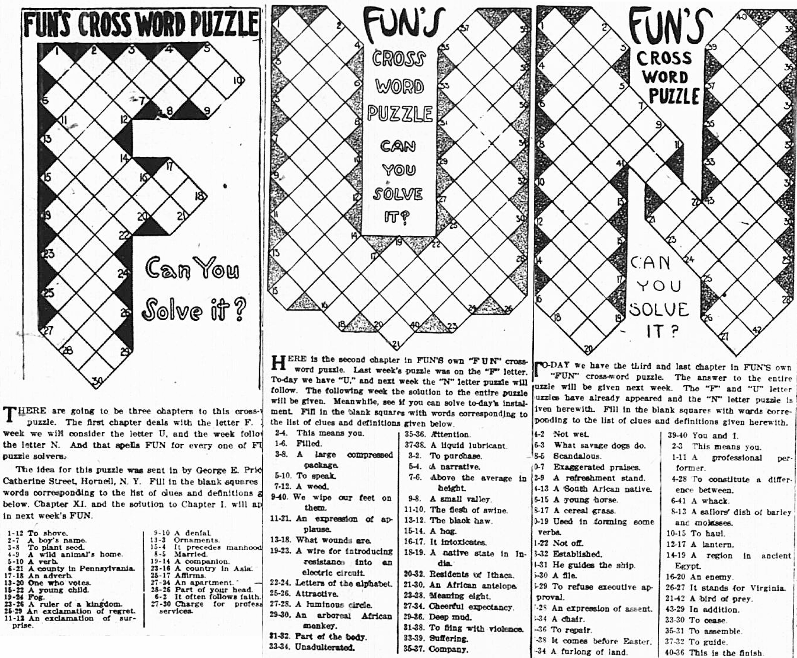 1915 The Year In Crosswords T Campbell s Grid