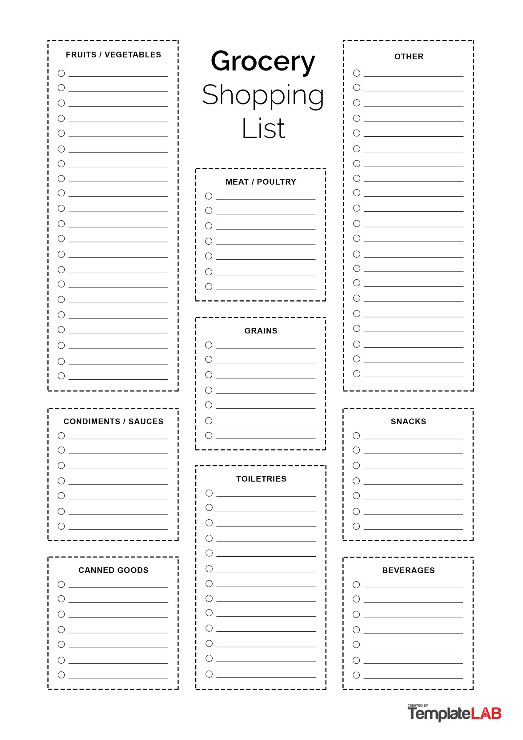 24 Printable Grocery List Templates Shopping Lists  24 Printable Grocery List Templates Shopping Lists