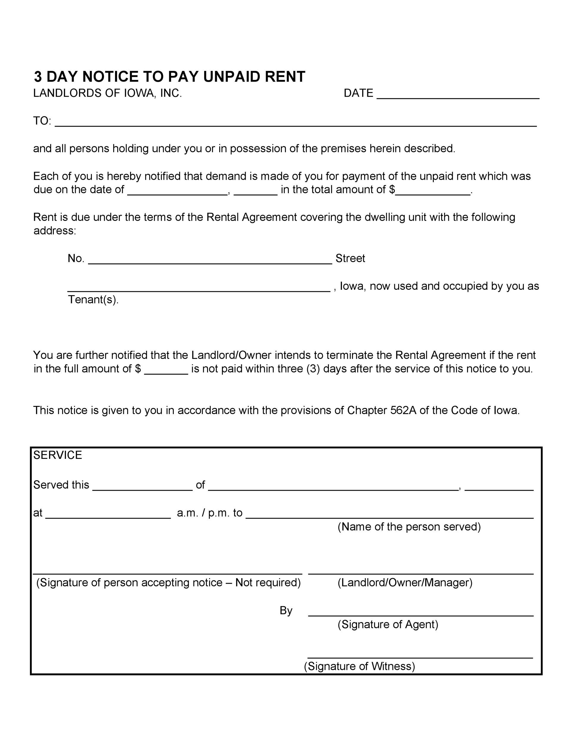 free printable late rent notice template free printable late rent notice template