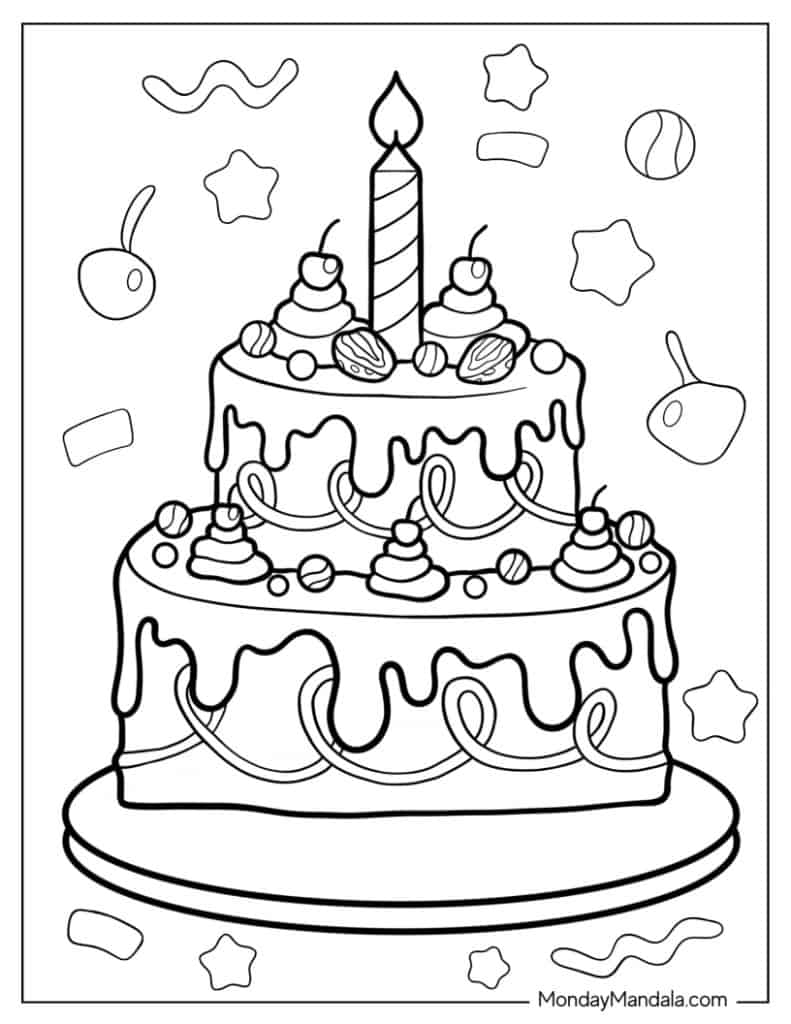 38 Cake Coloring Pages Free PDF Printables 