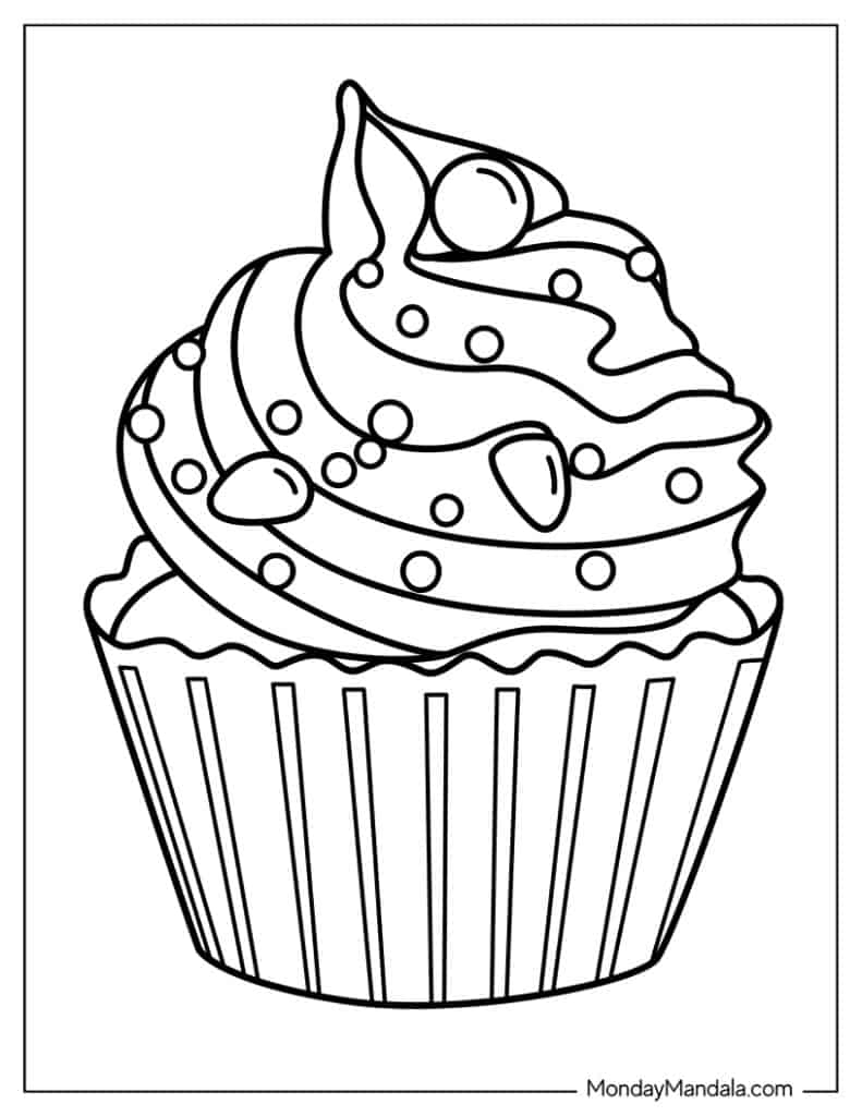 38 Cupcake Coloring Pages Free PDF Printables 