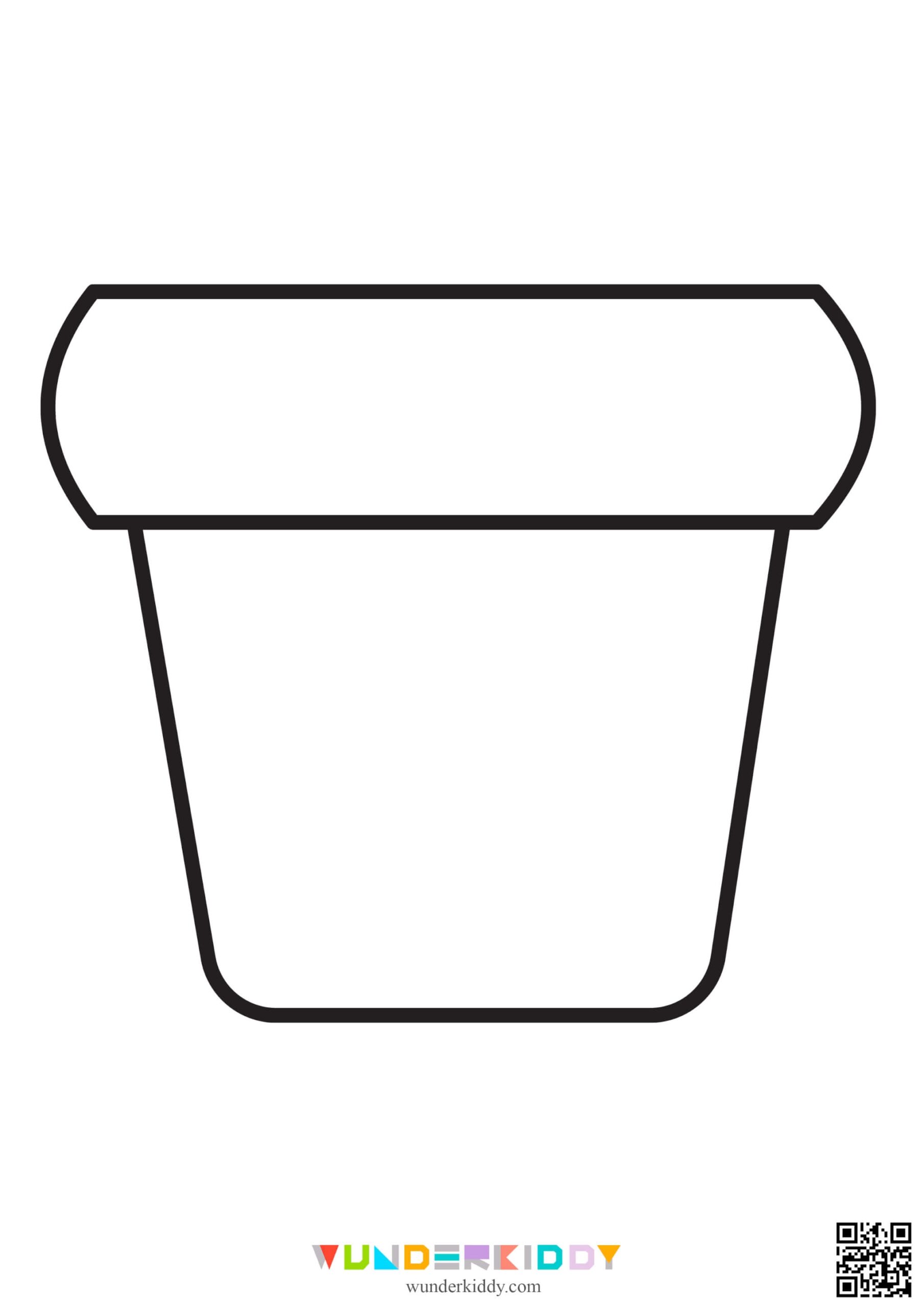 3D Printed Plant Easy Flower Pot Coloring Page Free PDF PNG Printable Flower Pot Printable Flower Pot Printable Template
