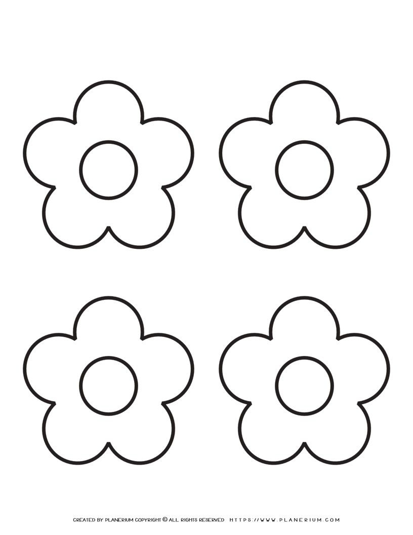 5 petal flower template free printable