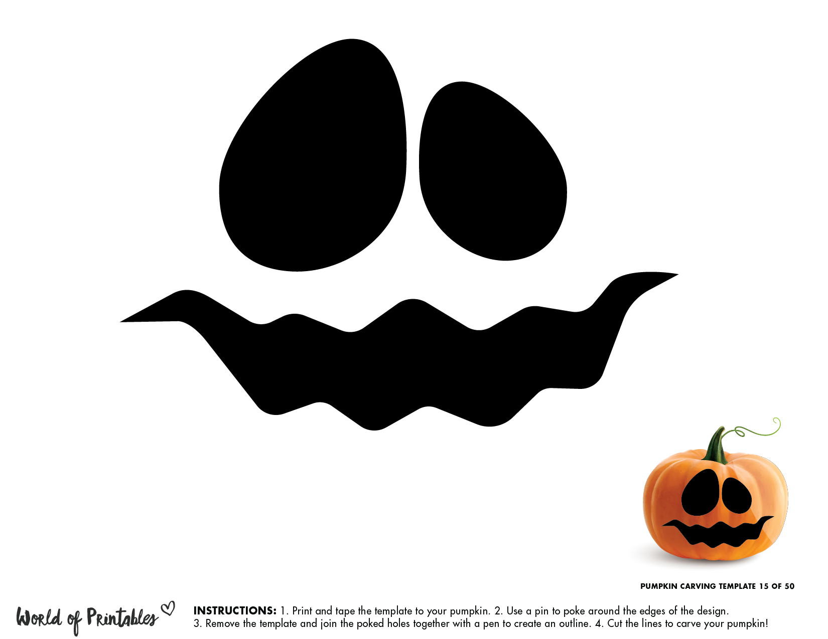 pumpkin face template free printable