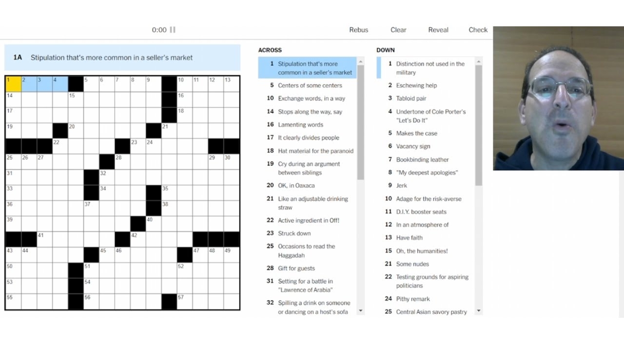 8 Down If You Think I Went Too Fast Today Friday New York Times Crossword 10 20 23 YouTube
