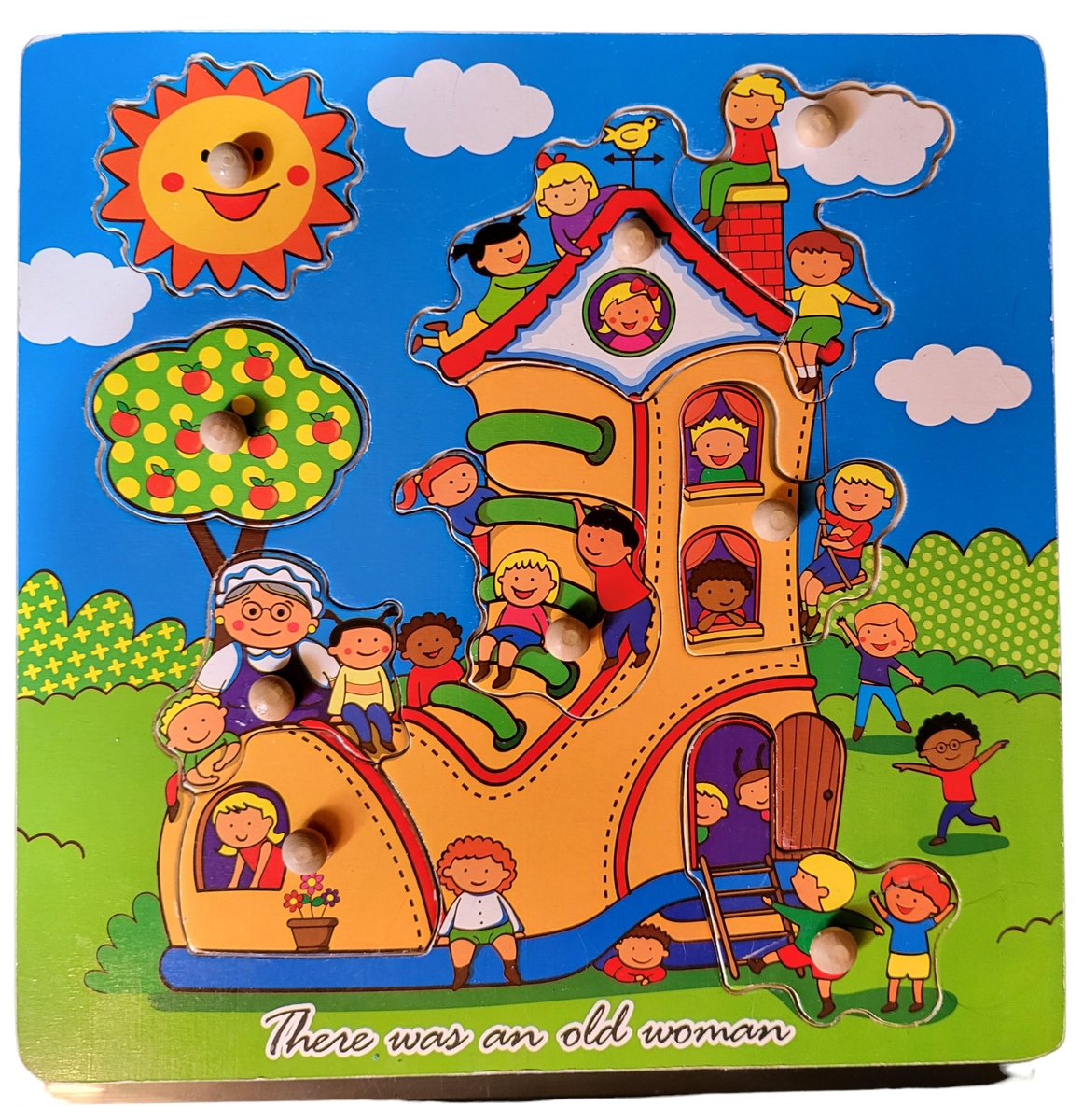 9 Pc Old Lady Who Lived In A Shoe Wooden Puzzle W Dowels EBay 9 Pc Old Lady Who Lived In A Shoe Wooden Puzzle W Dowels EBay