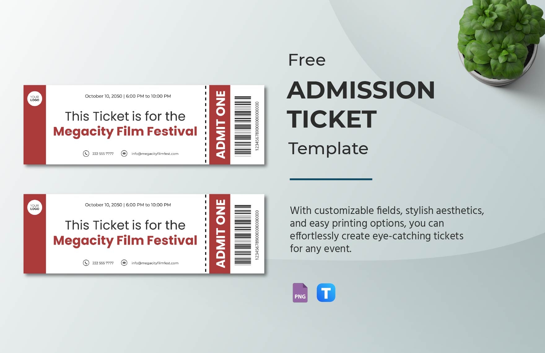 free printable admission ticket template