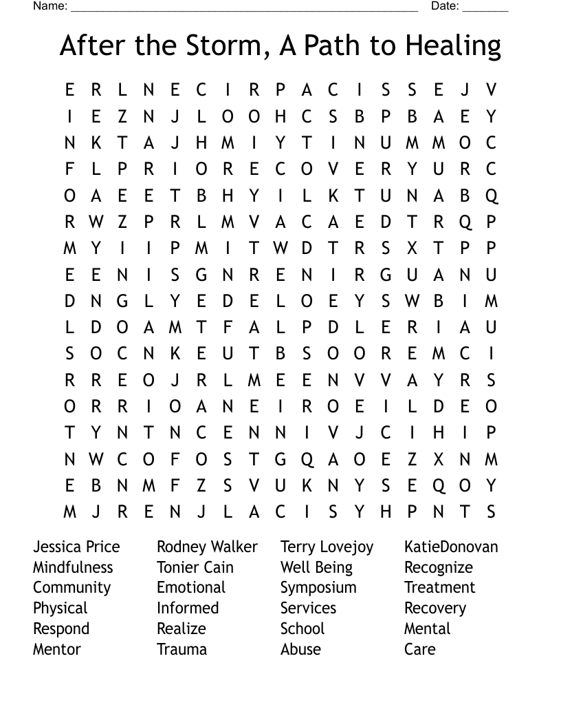 After The Storm A Path To Healing Word Search WordMint
