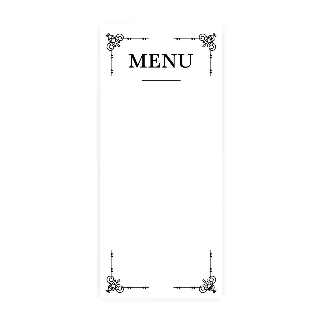 printable blank menu template