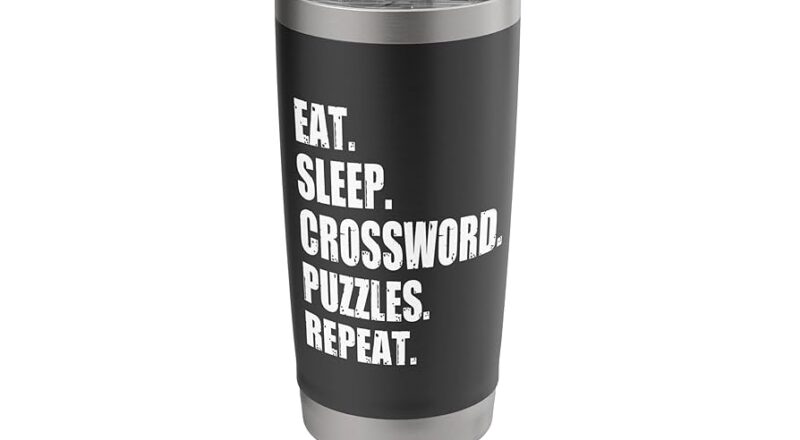 Amazon Eat Sleep Repeat Crossword Puzzles Funny Word Puzzle Lovers Stainless Steel Insulated Tumbler Tumblers Water Glasses