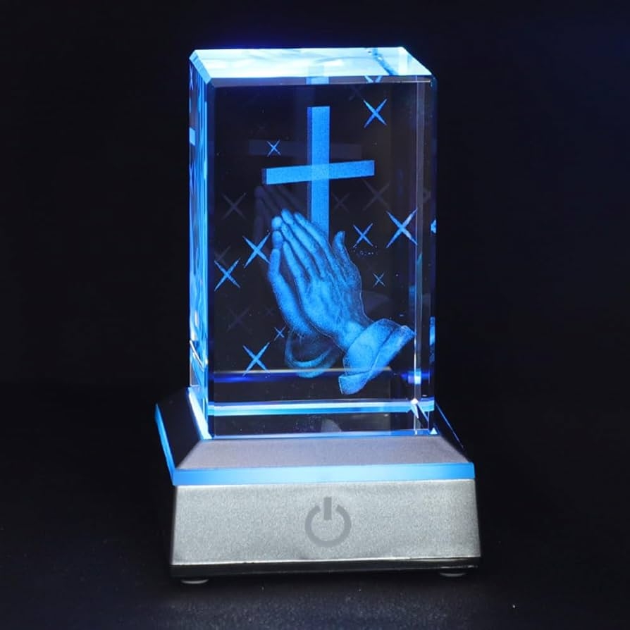 Amazon KOMI 3D Crystal Figurine Statue With LED Light Base Laser Engraved Praying Hand Cross Statues Religious Gifts For Women Men Night Light For Bedroom Christian Catholic Gifts Home Kitchen Amazon KOMI 3D Crystal Figurine Statue With LED Light Base Laser Engraved Praying Hand Cross Statues Religious Gifts For Women Men Night Light For Bedroom Christian Catholic Gifts Home Kitchen