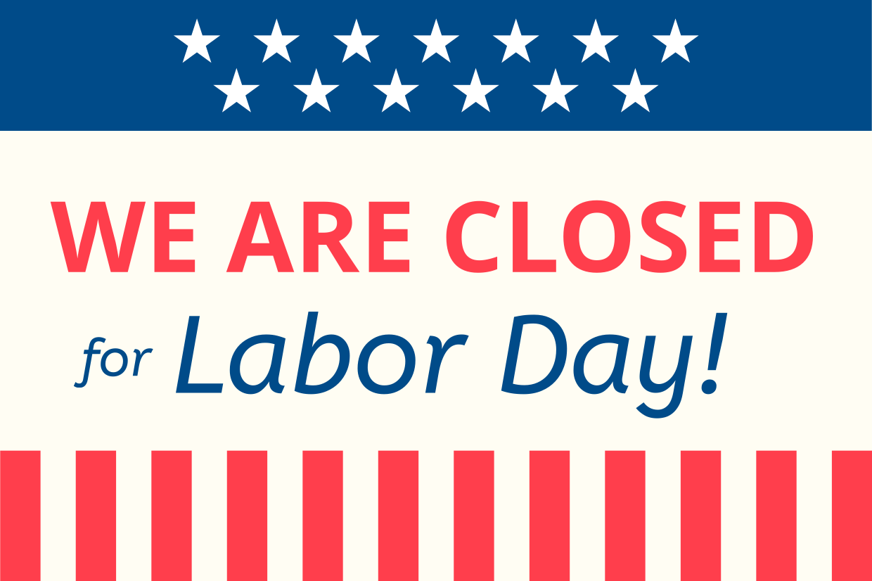 American Flag Themed Closed For Labor Day Sign Template Square Signs