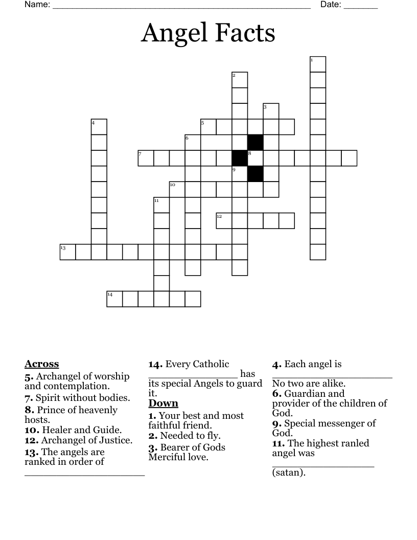 Angel Facts Crossword WordMint