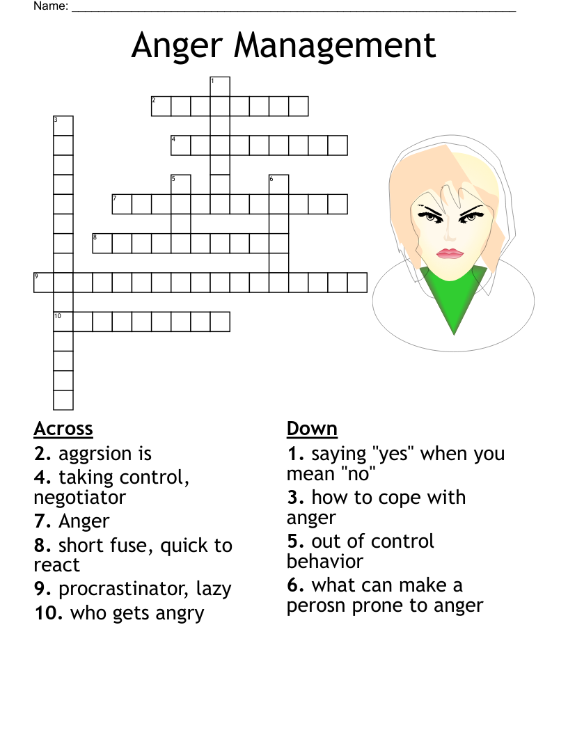 Anger Management Crossword WordMint