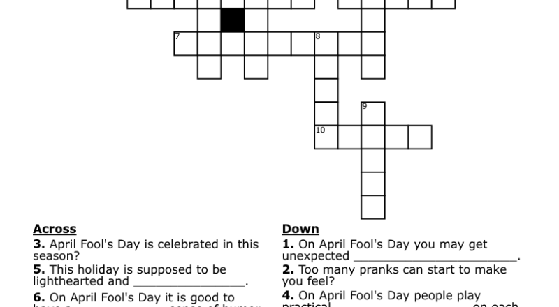 April Fool s Day Crossword WordMint