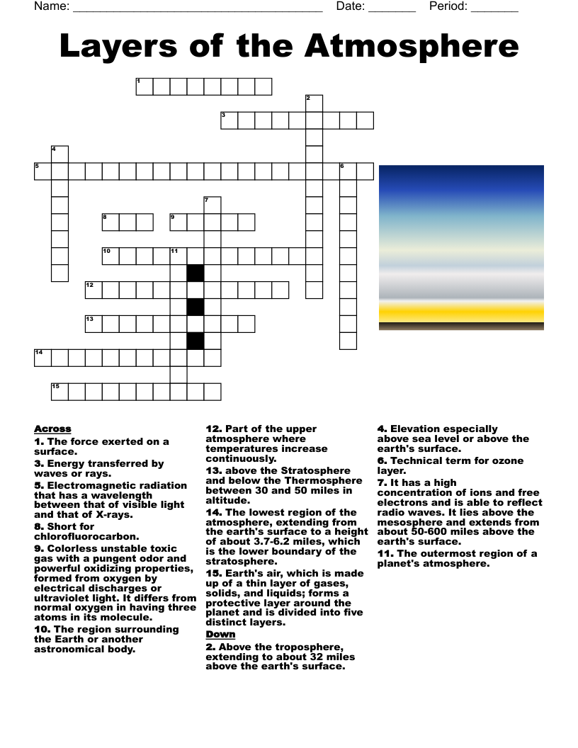 Atmosphere Crossword WordMint Atmosphere Crossword WordMint