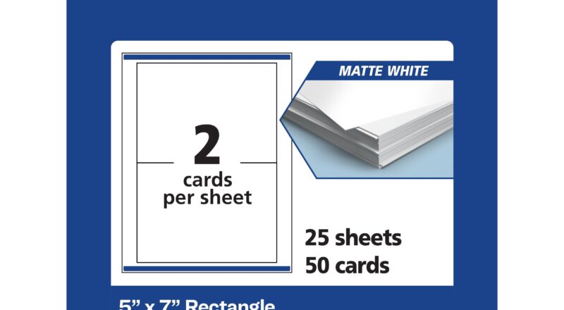 Avery Printable Rectangle Cards 5 X 7 Matte White 20ct Walmart