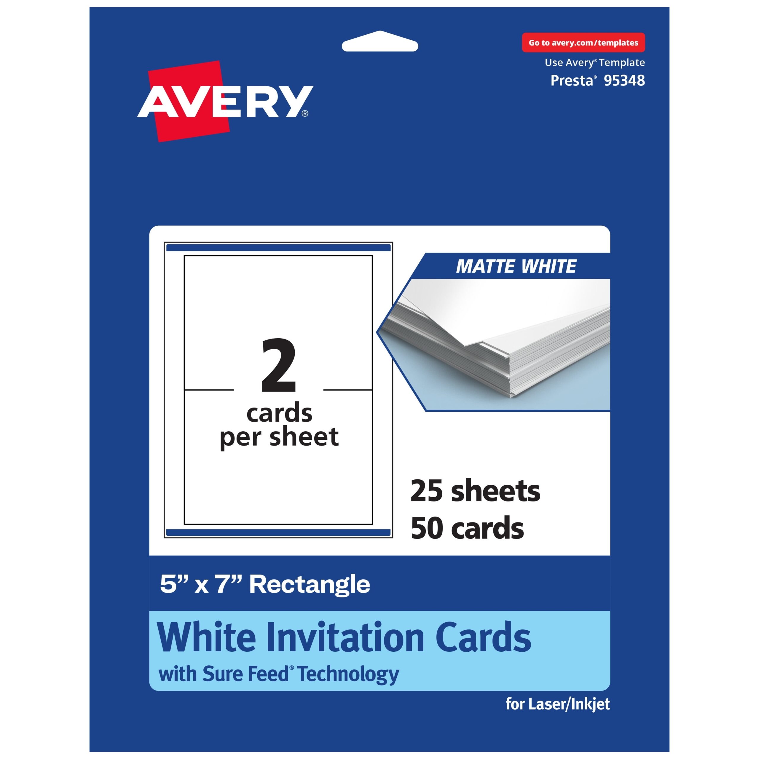 Avery Printable Rectangle Cards 5 X 7 Matte White 20ct Walmart