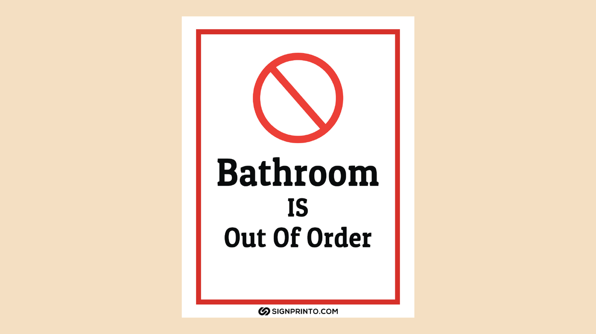 print out of order sign print out of order sign