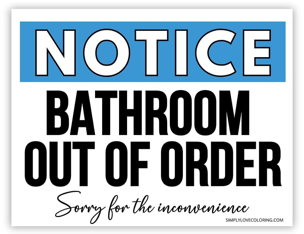 Bathroom Out Of Order Sign Printable Free PDF Downloads Simply Love Coloring Bathroom Out Of Order Sign Printable Free PDF Downloads Simply Love Coloring