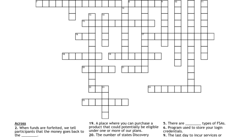 Benefits Crossword Puzzle WordMint