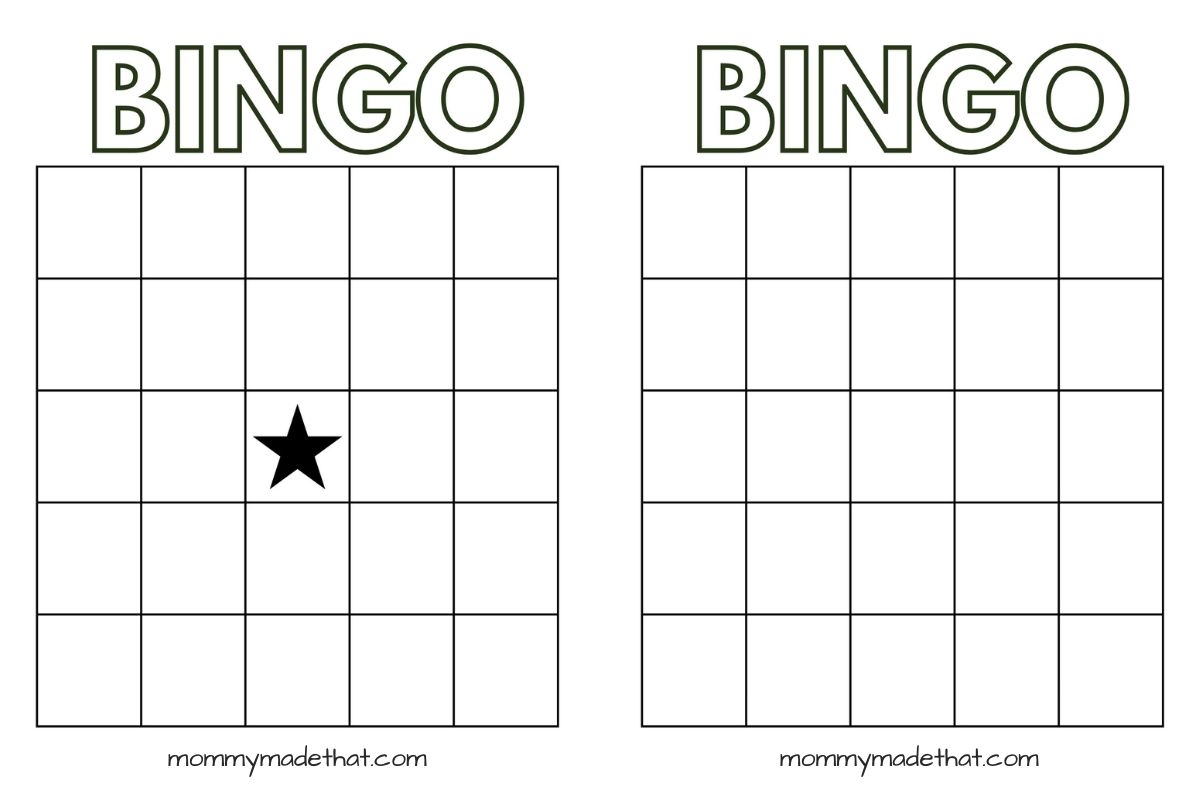 Bingo Card Templates Free Printables  Bingo Card Templates Free Printables