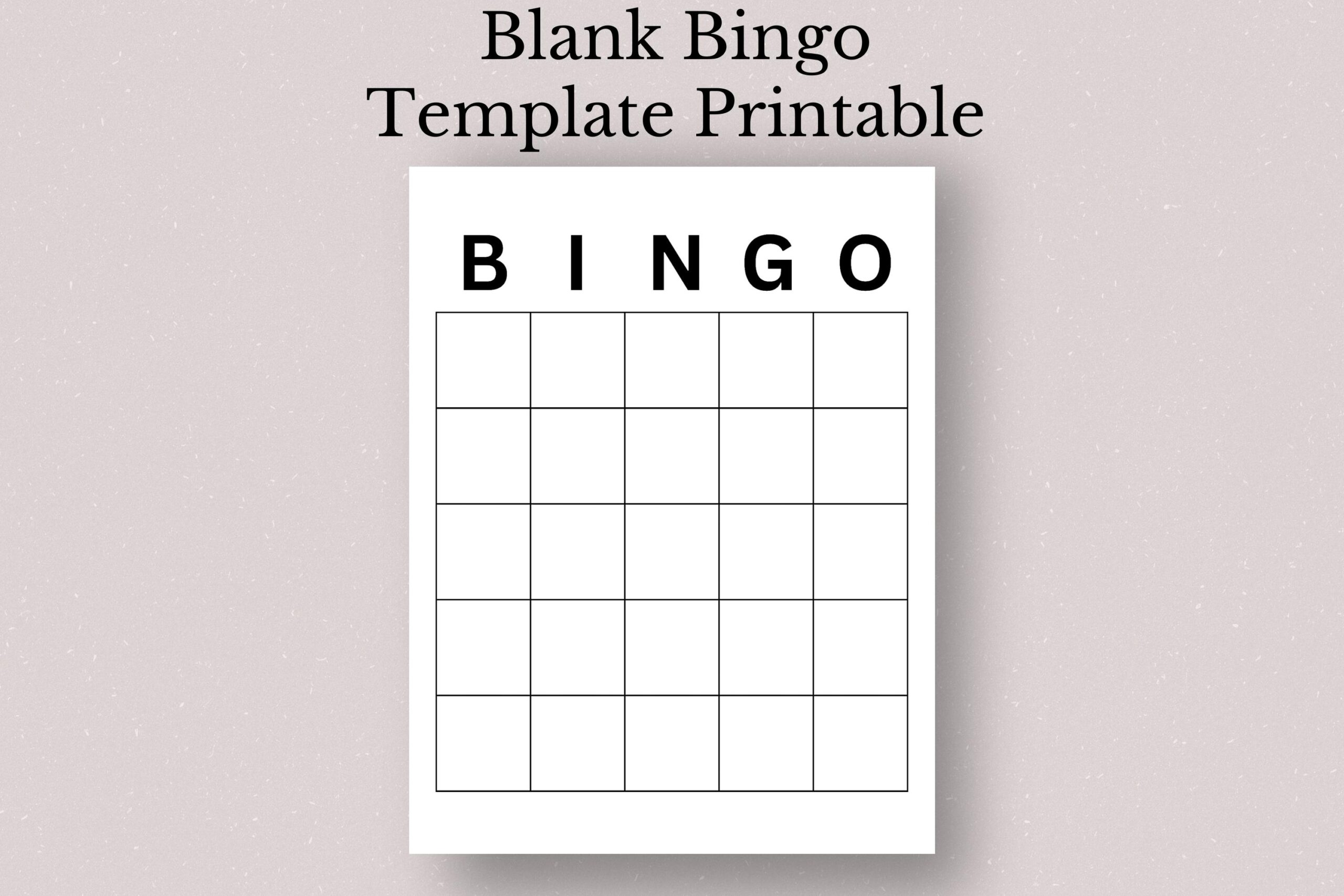 bingo template printable