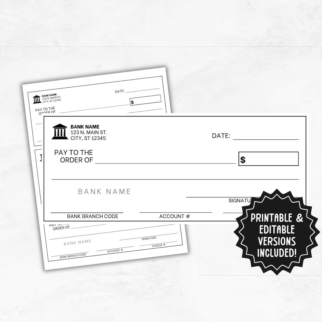 blank check template printable