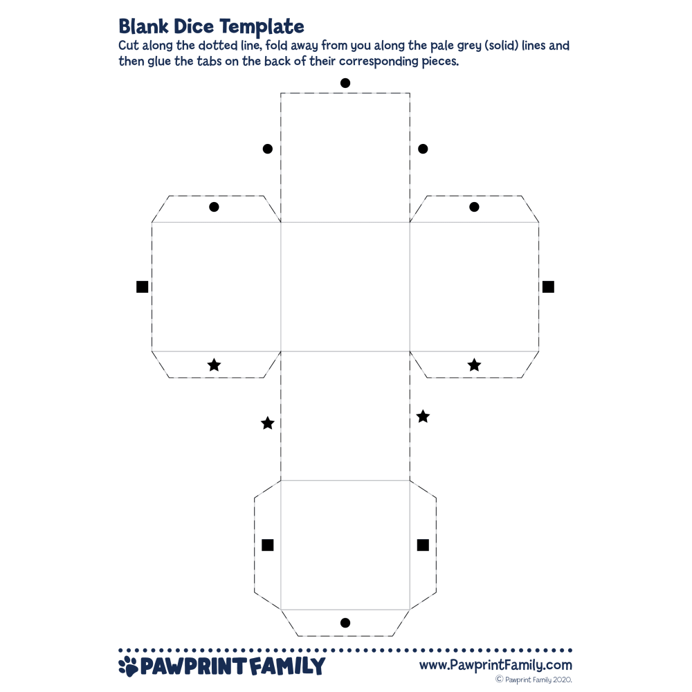 dice printable template