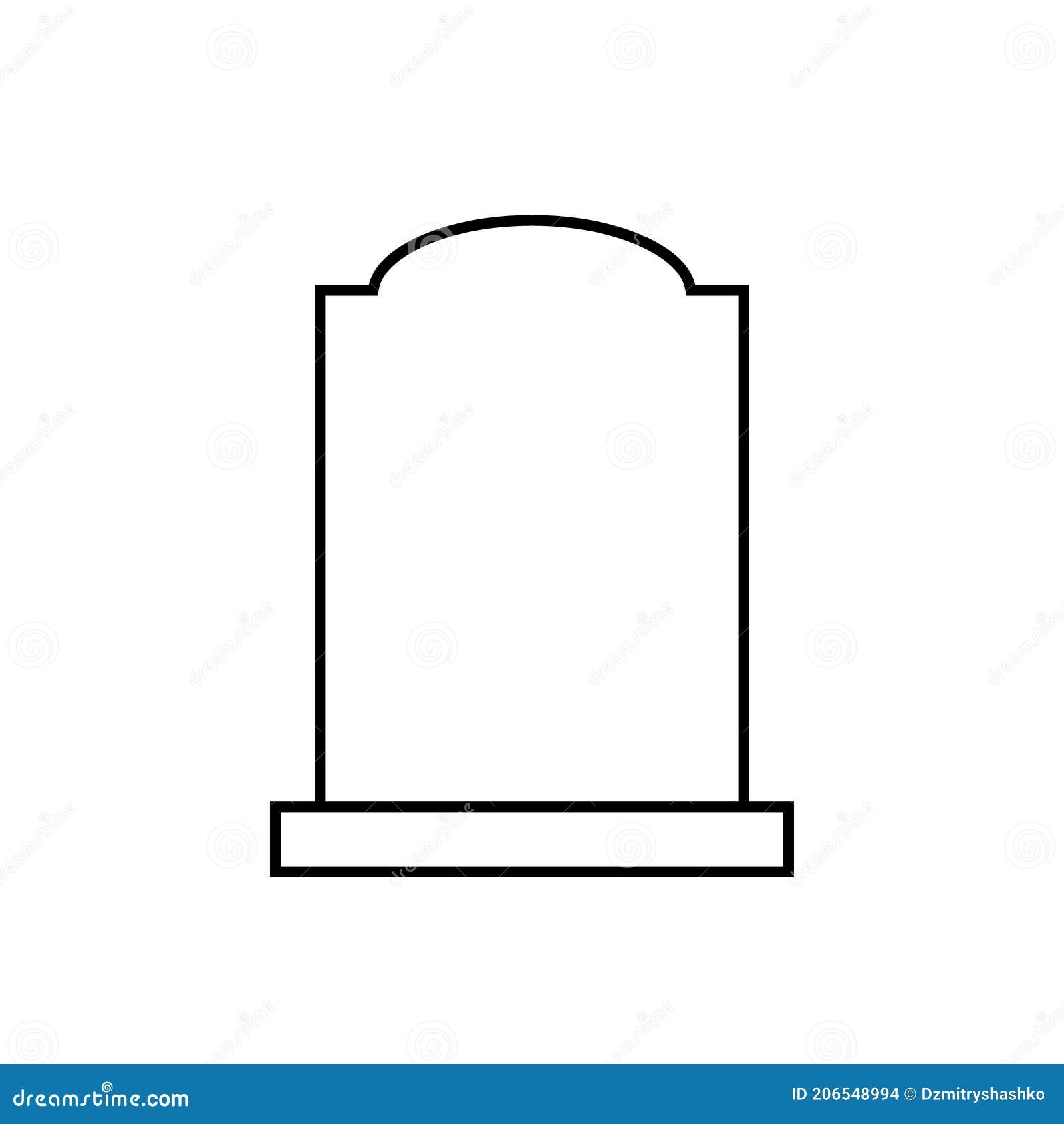 Blank Headstone Outline Icon Stock Illustration Illustration Of Blank Grave 206548994