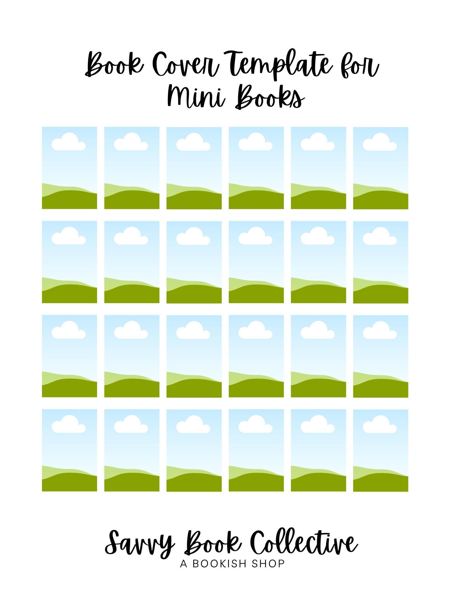 Book Cover Template For Mini Books Instant Access Canva Template Etsy