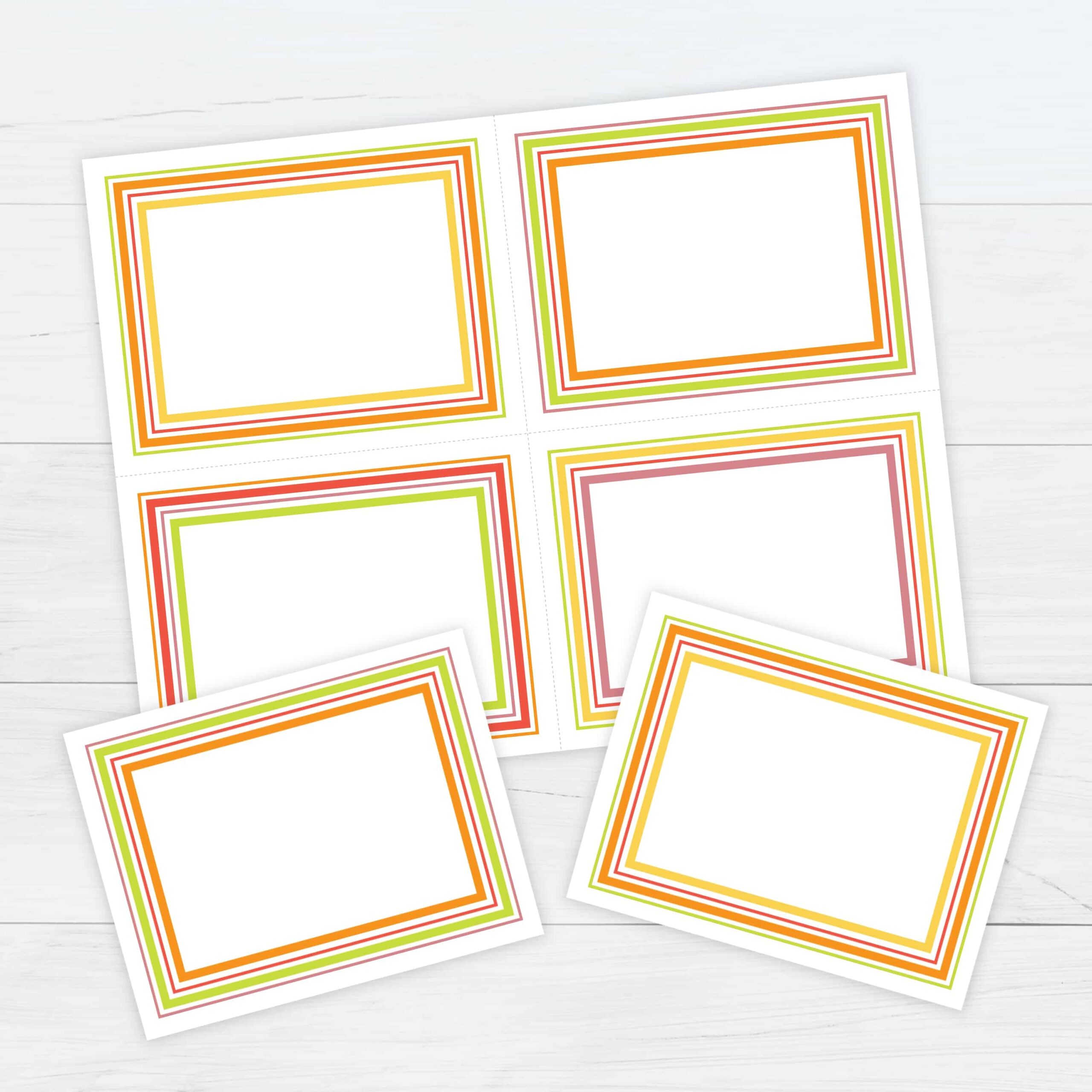 printable flashcard template