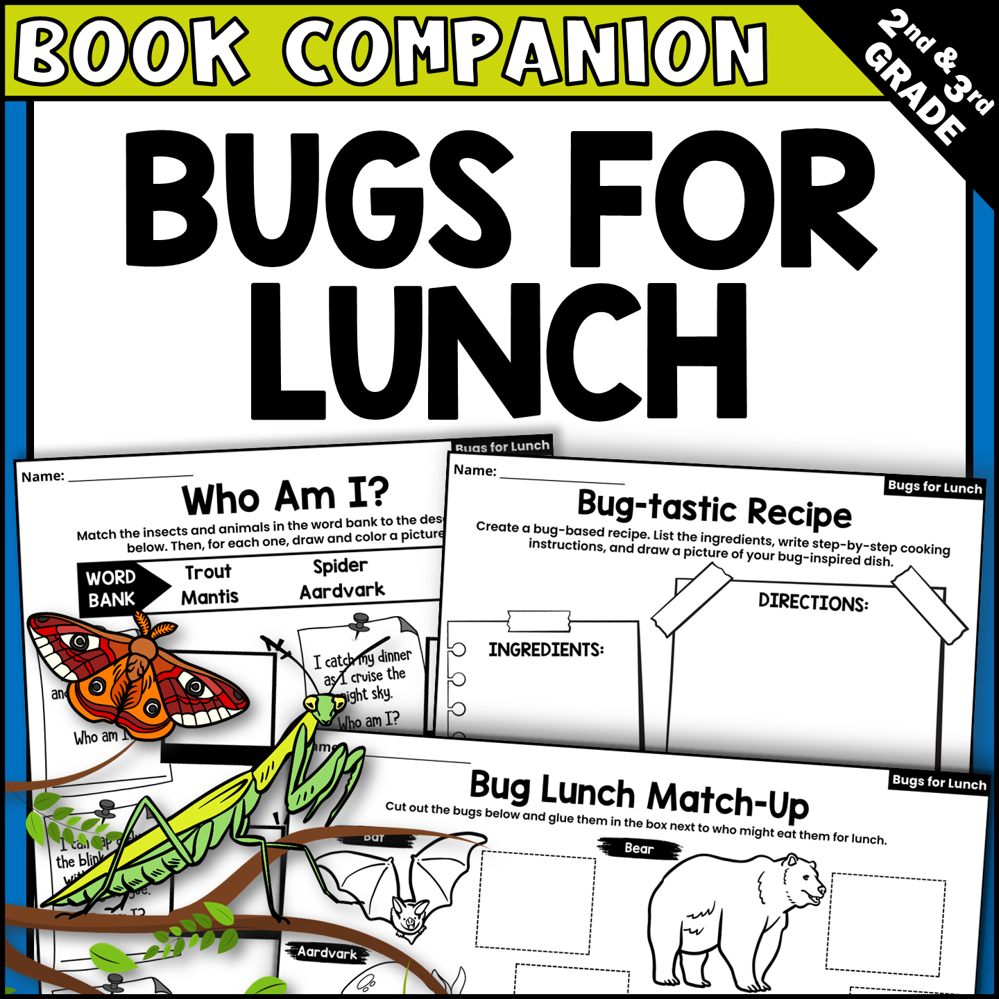 Bugs For Lunch Interactive Read Aloud Book Companion Activities For IRA Made By Teachers