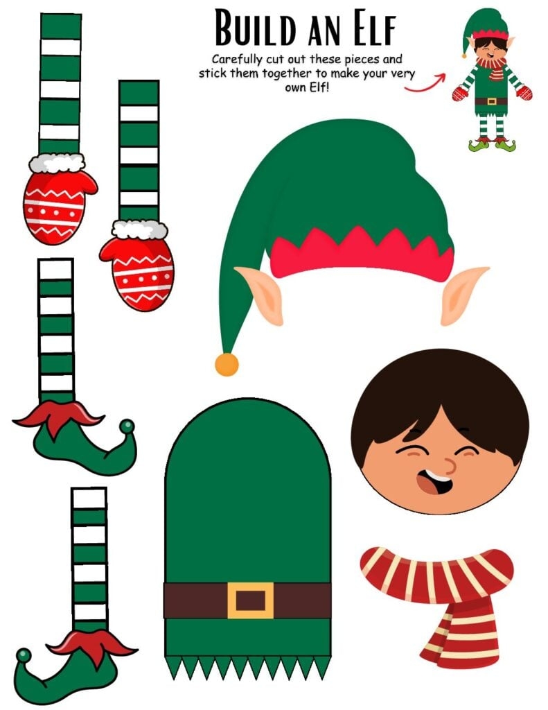 Build An Elf Printable Free Christmas Craft For Kids A Sparkle Of Genius