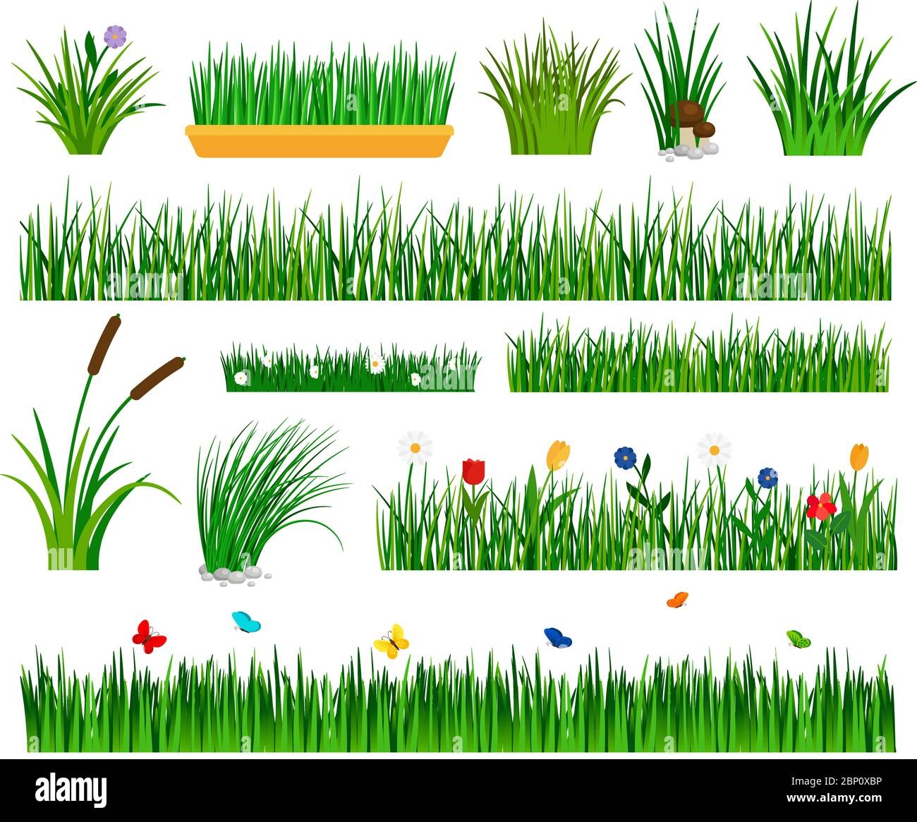 Bush Grass Symbol Stock Vector Images Alamy