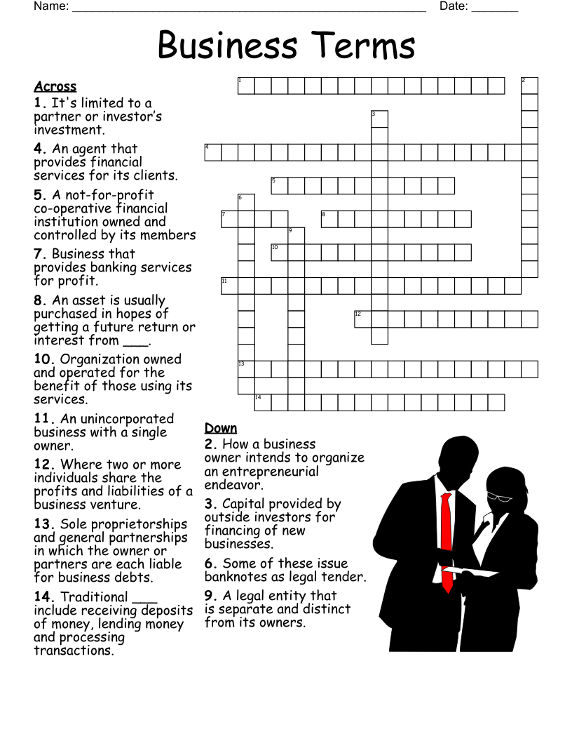 Business Terms Crossword WordMint Business Terms Crossword WordMint